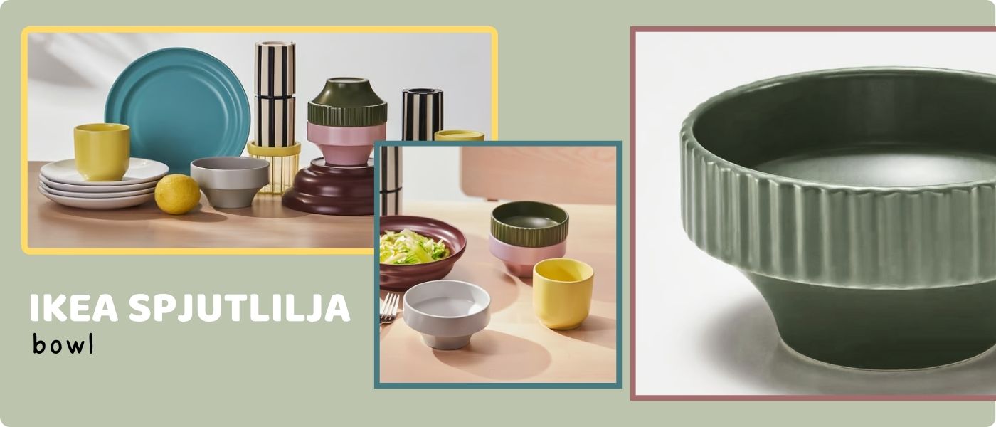 ست سه عددی کاسه ایکیا مدل IKEA SPJUTLILJA